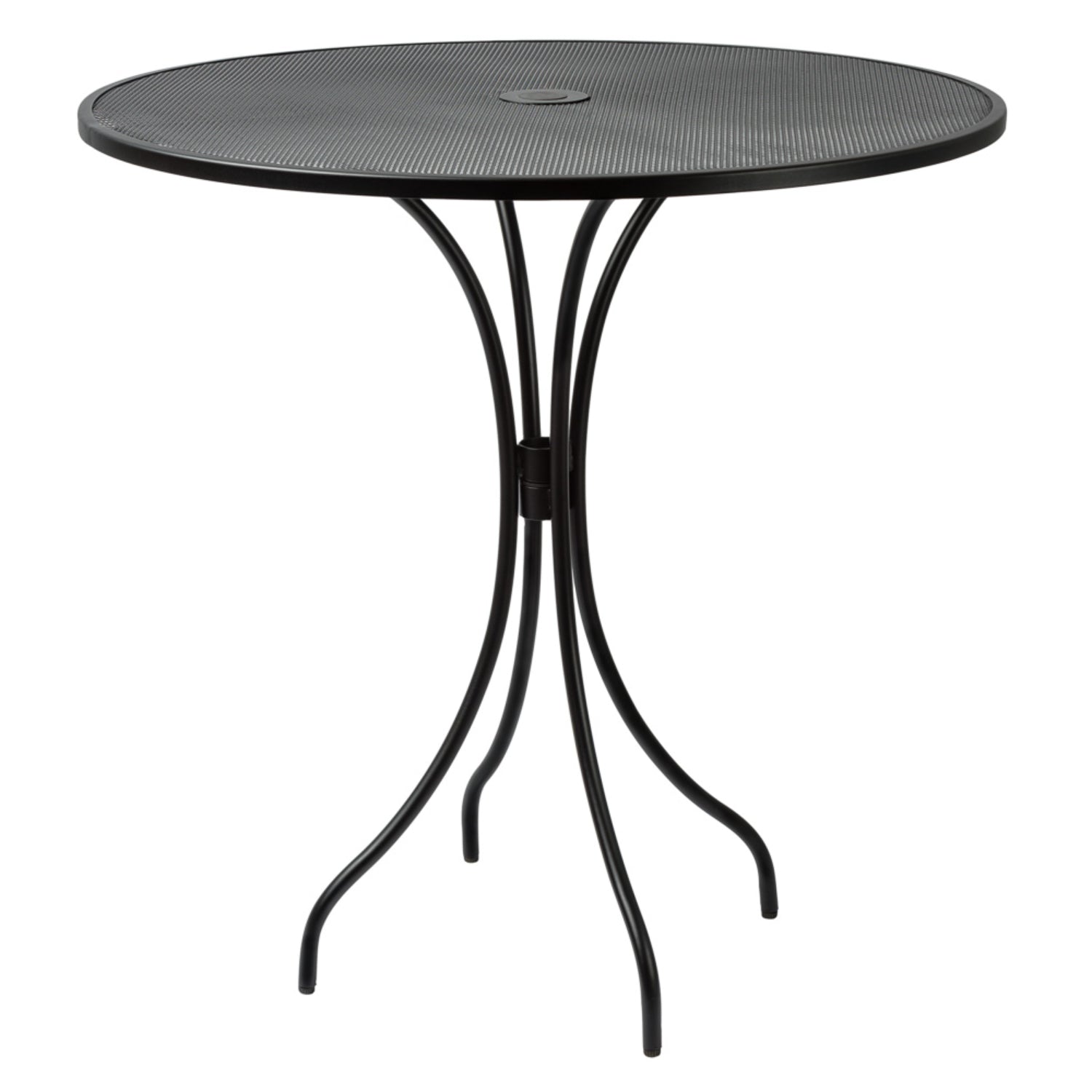 Barnegat Collection Outdoor/Indoor Black Steel 42" Round Bar Height Table with Umbrella Hole