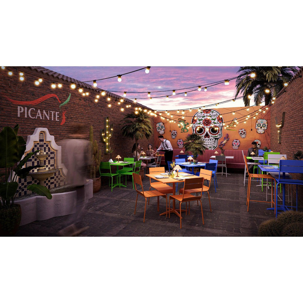 Beachcomber Bali Outdoor/Indoor 36" Square Aluminum Bar Height Table