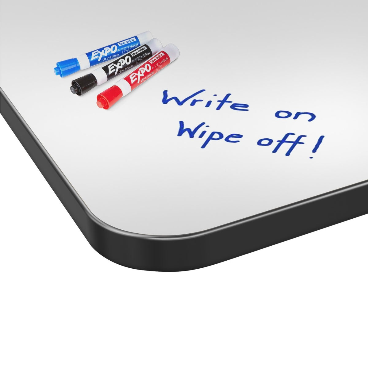 Apex Adjustable Height Collaborative Student Table with Dry Erase Laminate Markerboard Top, 30" x 54" Wave Half Round