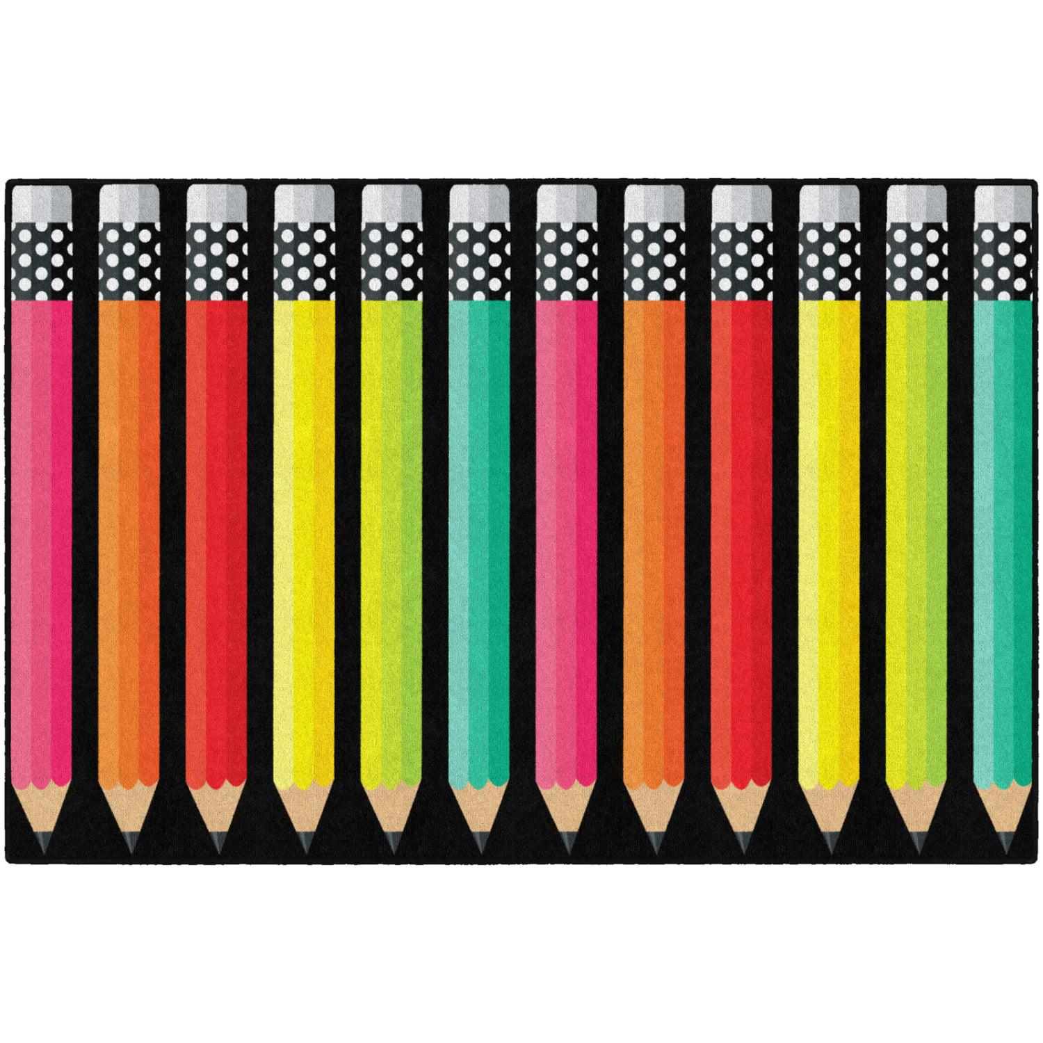 Schoolgirl Style Black, White & Stylish Brights Pencil Rugs