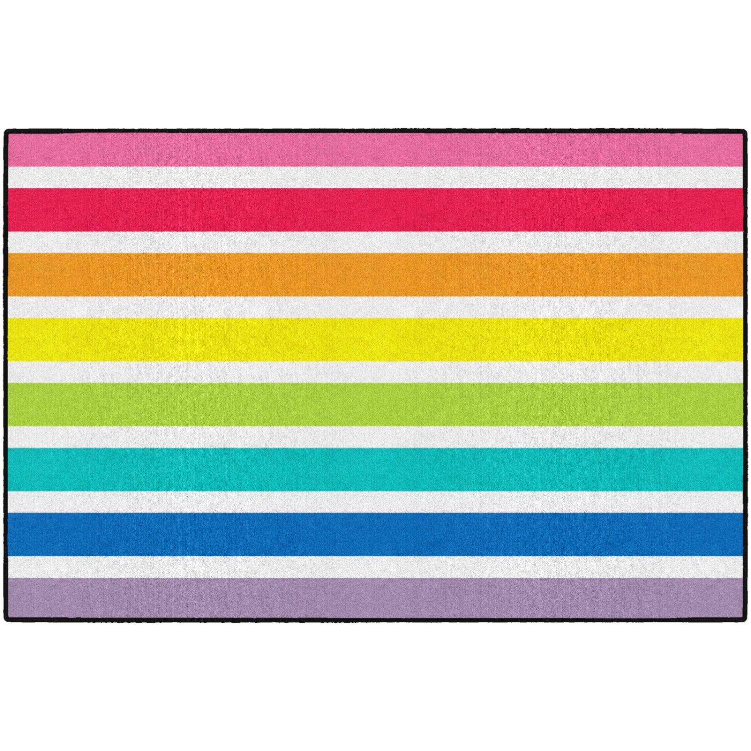 Schoolgirl Style Hello Sunshine Bright Striped Rainbow Rugs