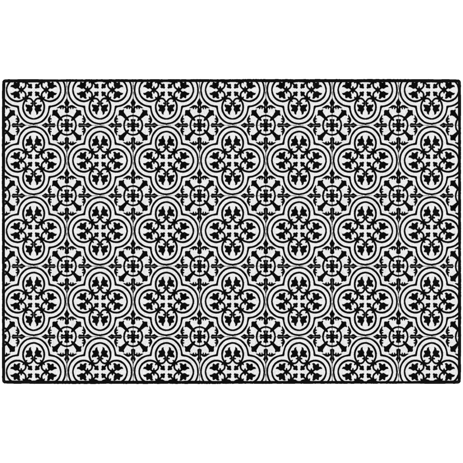 Schoolgirl Style Simply Stylish Black & White Tile Rugs