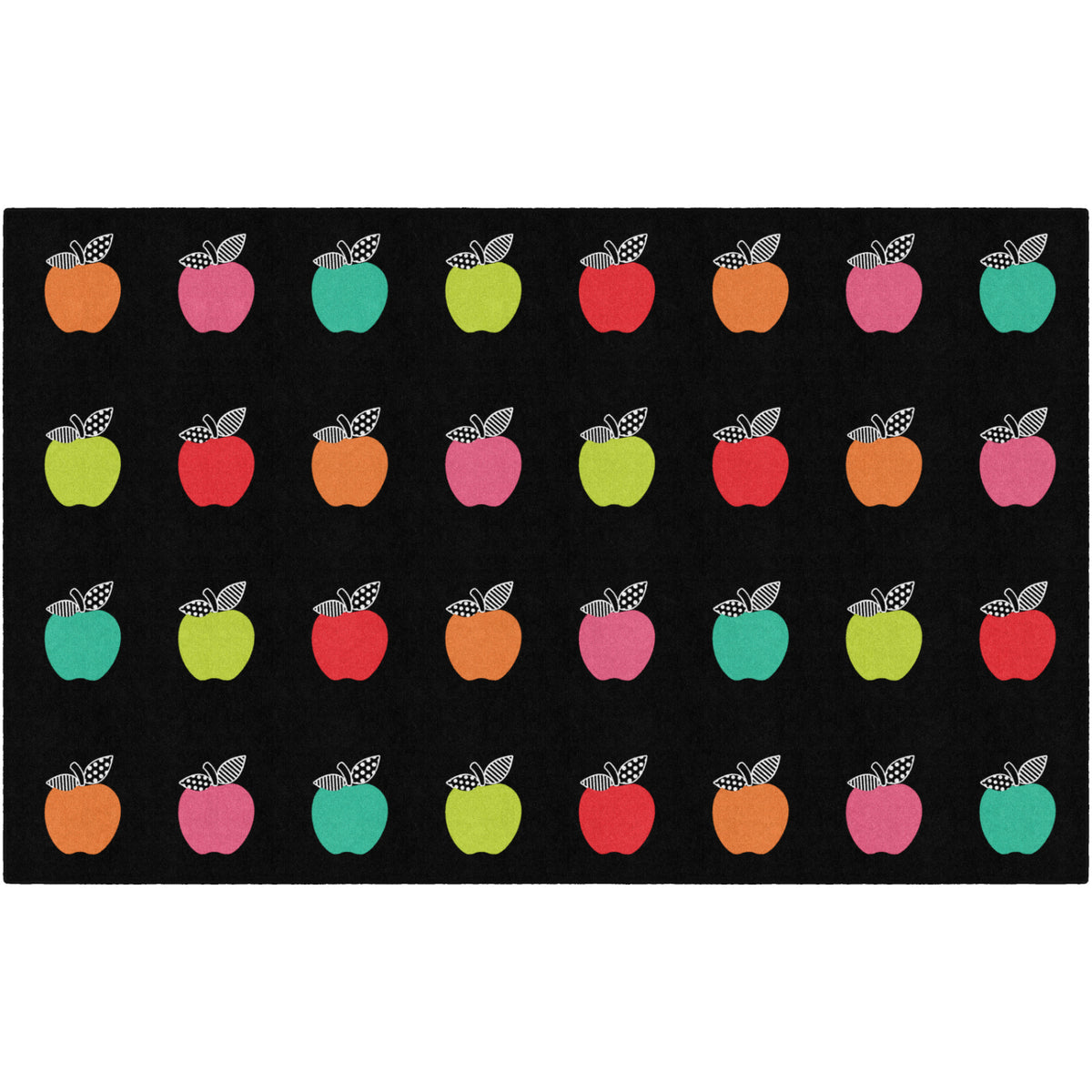 Schoolgirl Style Black, White & Stylish Brights Apple Sit Spot Rugs