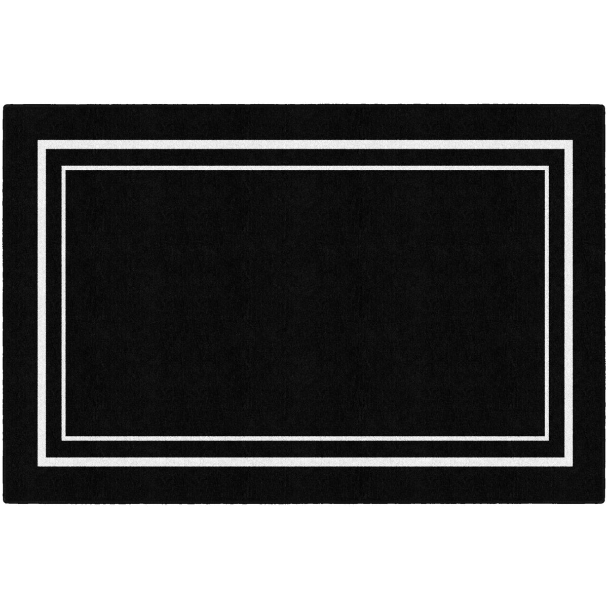 Schoolgirl Style Simply Stylish Black & White Border Rugs