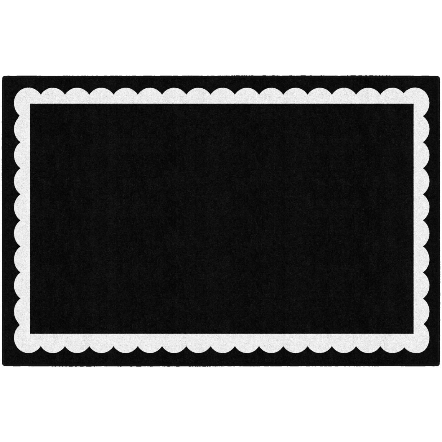 Schoolgirl Style Black, White & Stylish Brights Black & White Scallop Rugs