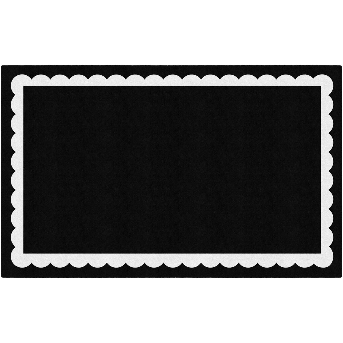 Schoolgirl Style Black, White & Stylish Brights Black & White Scallop Rugs