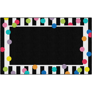 Schoolgirl Style Just Teach Black, White & Bright Polka Dot Border Rugs