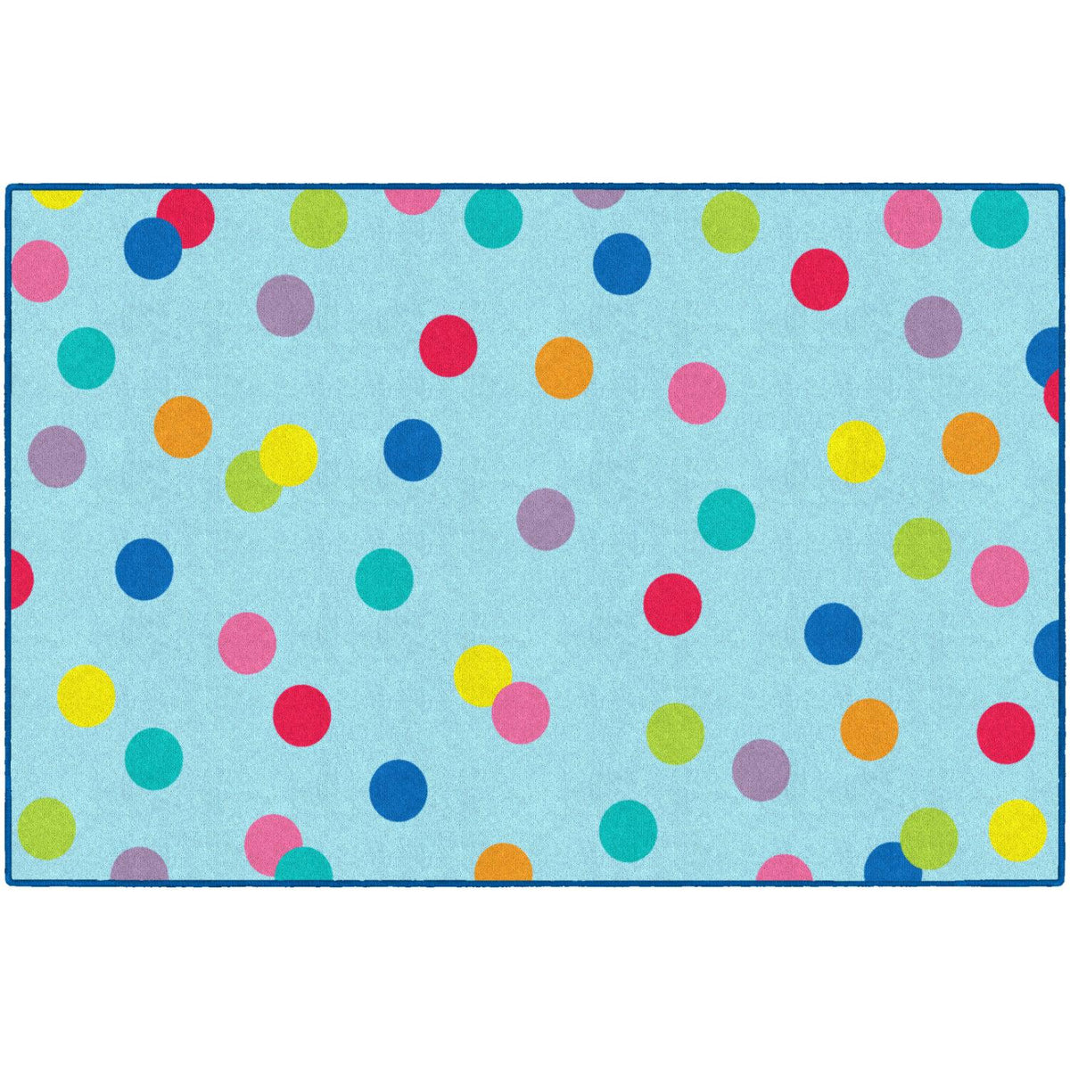 Schoolgirl Style Just Teach Rainbow Polka Dots On Blue Rugs