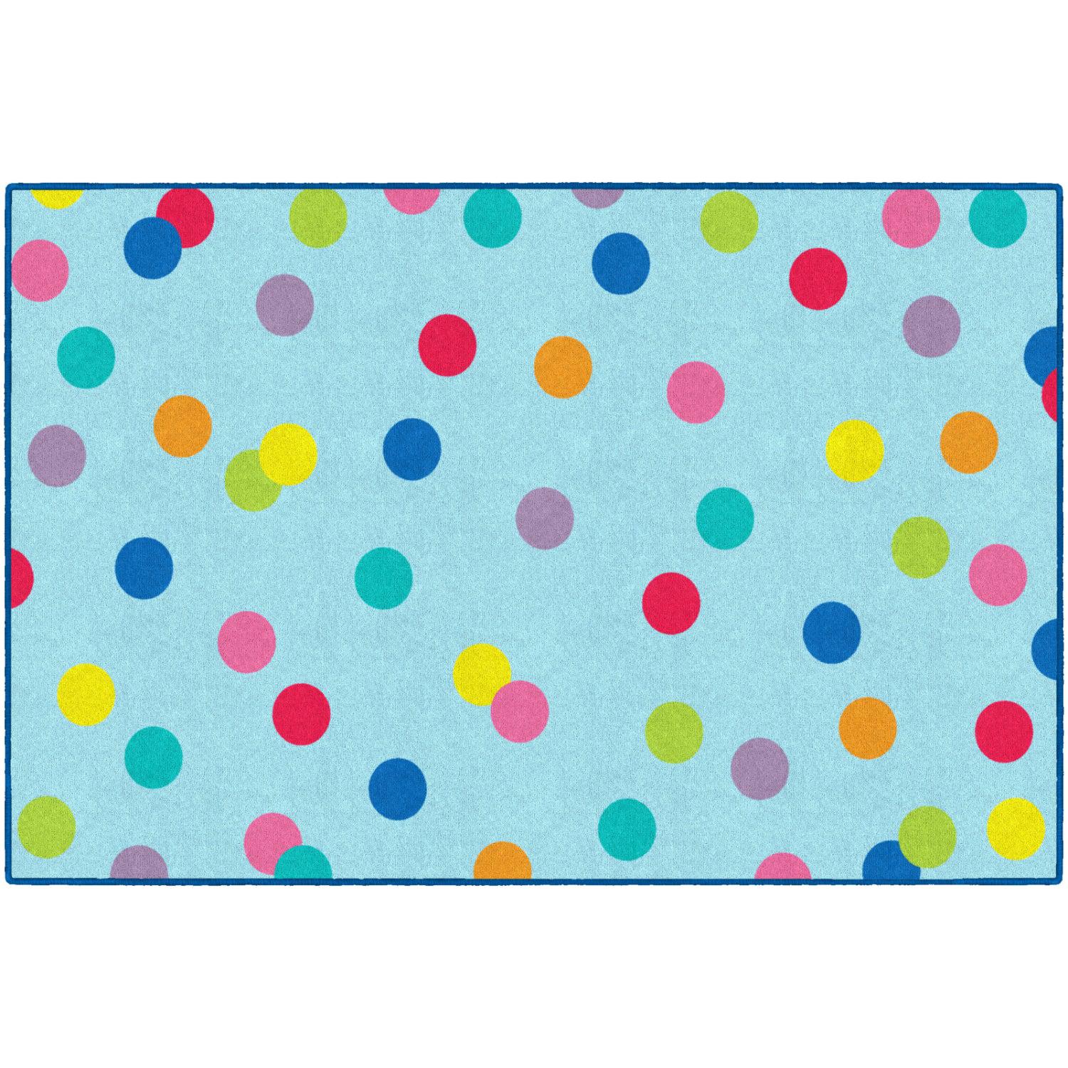 Schoolgirl Style Just Teach Rainbow Polka Dots On Blue Rugs