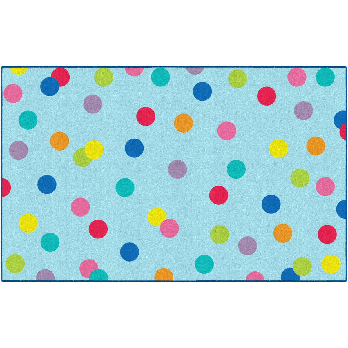 Schoolgirl Style Just Teach Rainbow Polka Dots On Blue Rugs