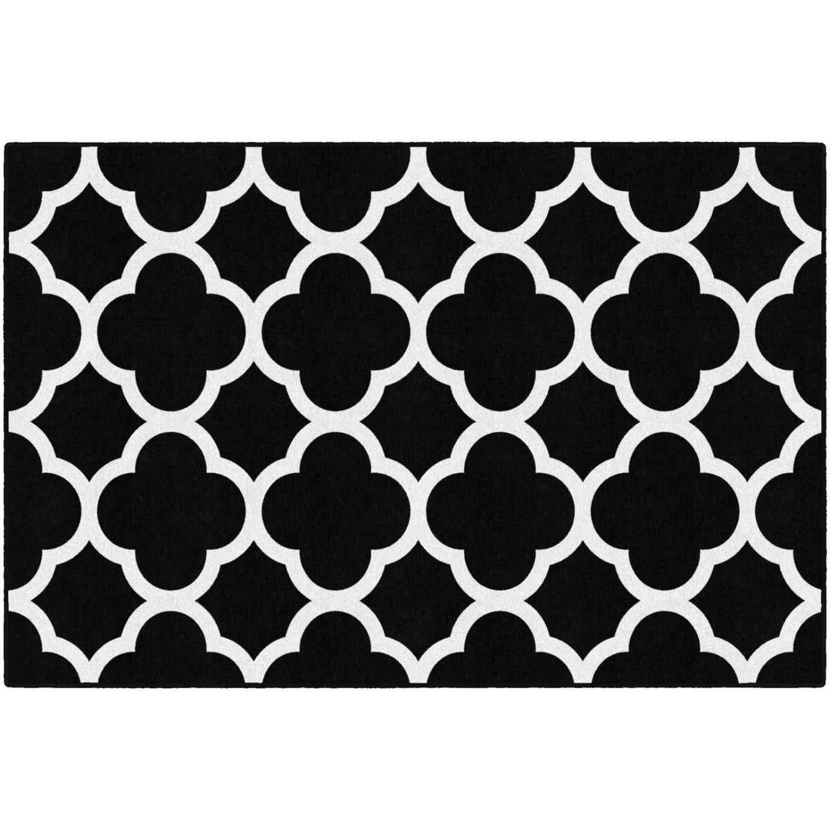 Schoolgirl Style Black & White Quatrefoil Rugs