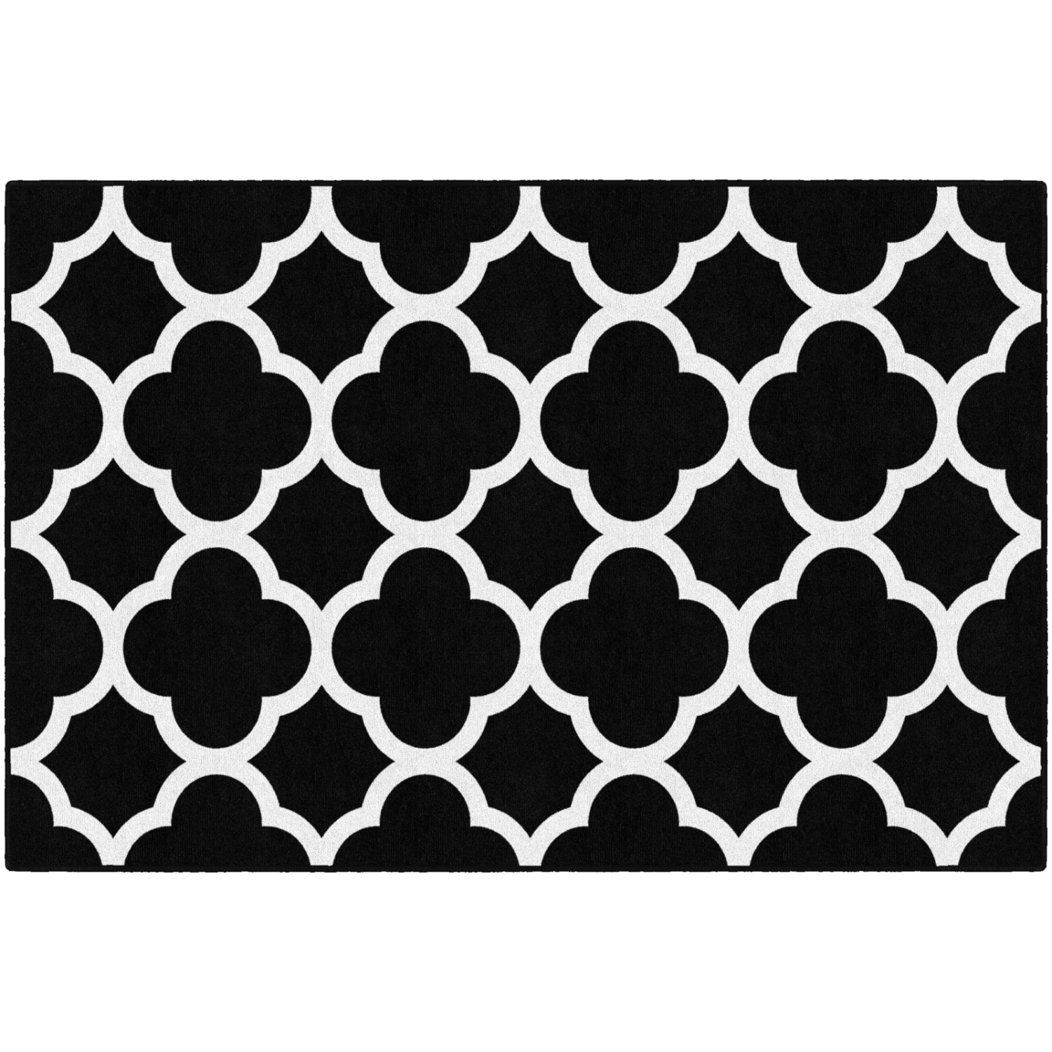 Schoolgirl Style Black & White Quatrefoil Rugs