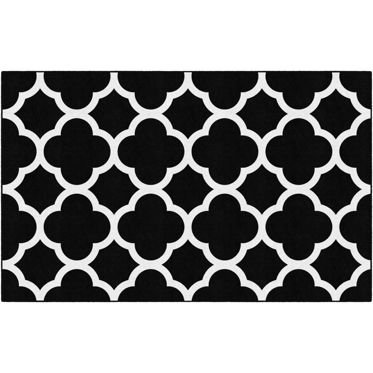 Schoolgirl Style Black & White Quatrefoil Rugs
