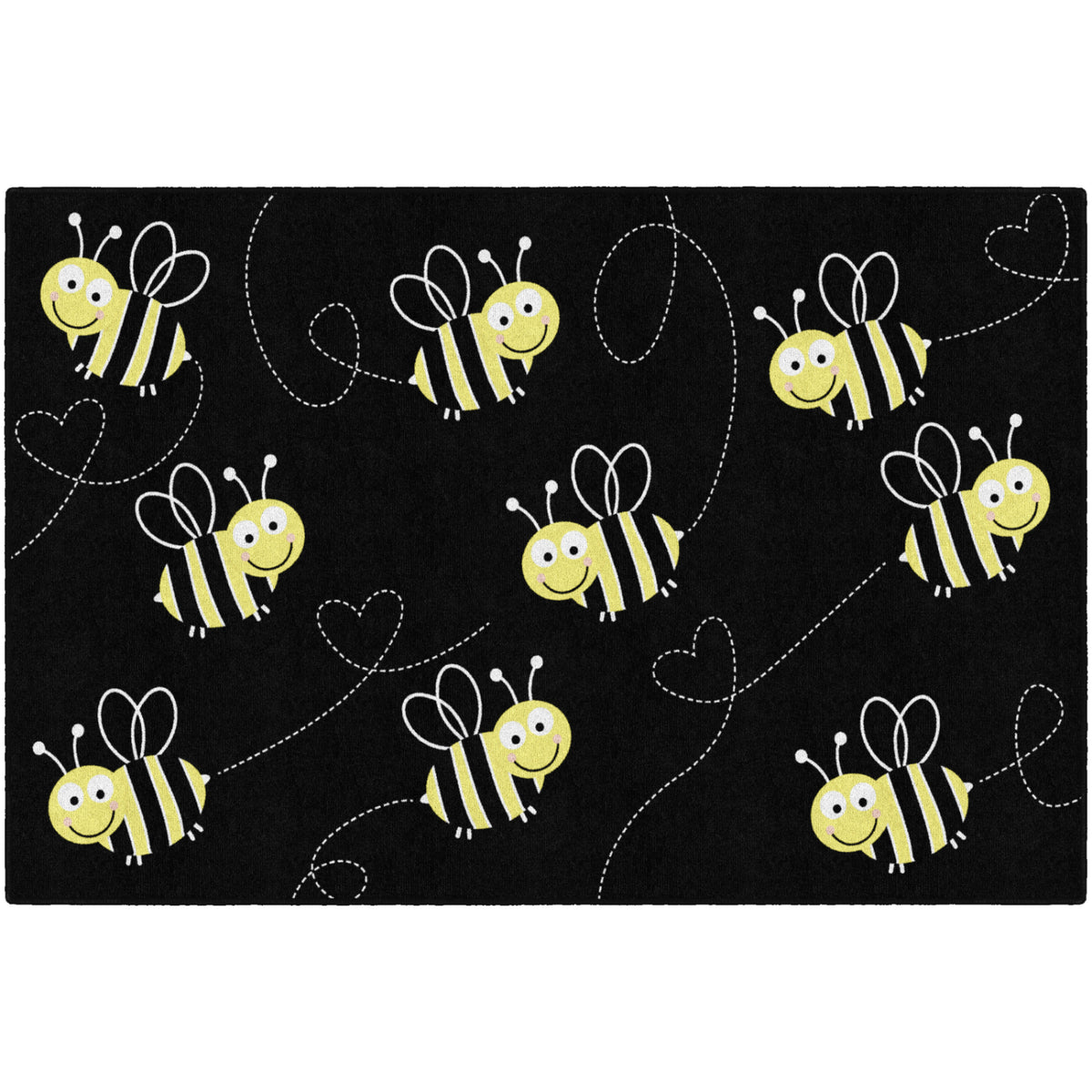 Schoolgirl Style Bees On Black Rugs