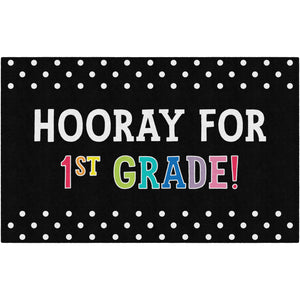 Schoolgirl Style Hooray For 1st Grade On Black Rugs