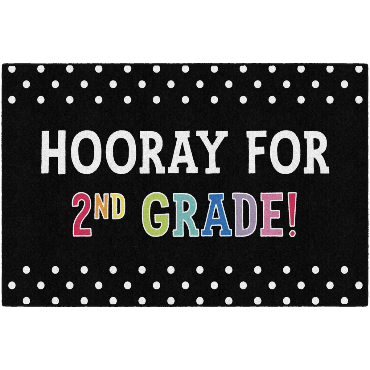 Schoolgirl Style Hooray For 2nd Grade On Black Rugs