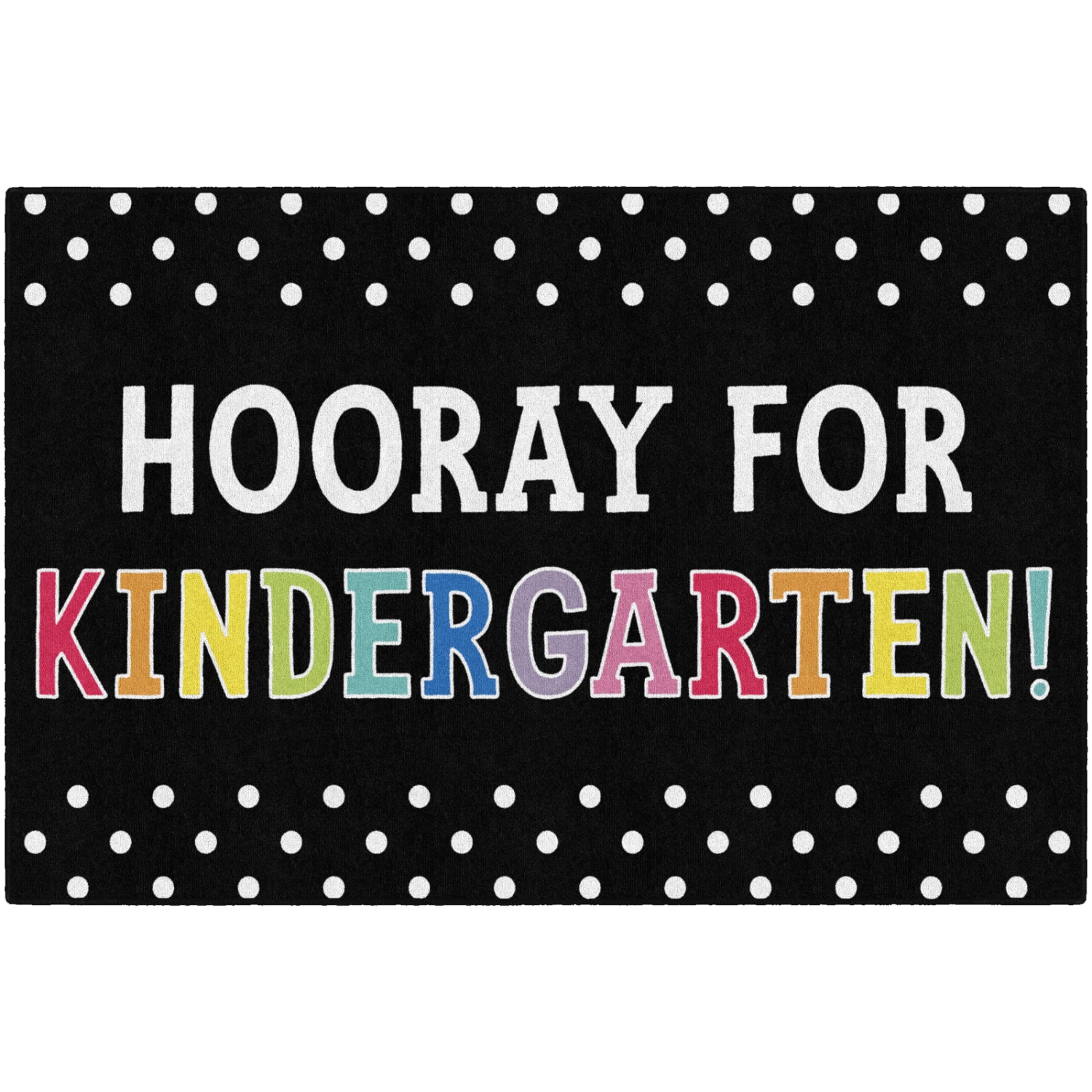 Schoolgirl Style Hooray For Kindergarten On Black Rugs