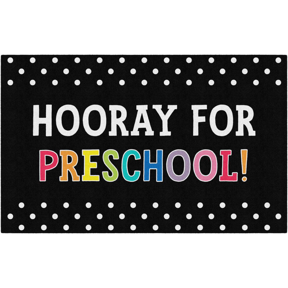 Schoolgirl Style Hooray For Preschool On Black Rugs