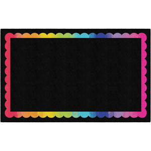 Schoolgirl Style Black with Rainbow Scallop Border Rugs