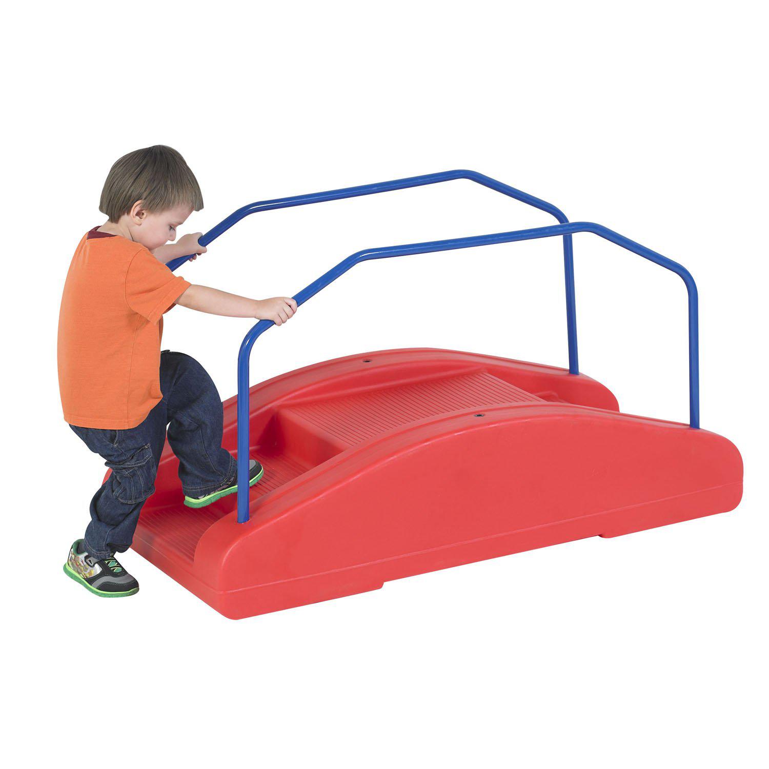 Red Rocker/Toddler Bridge with Rails