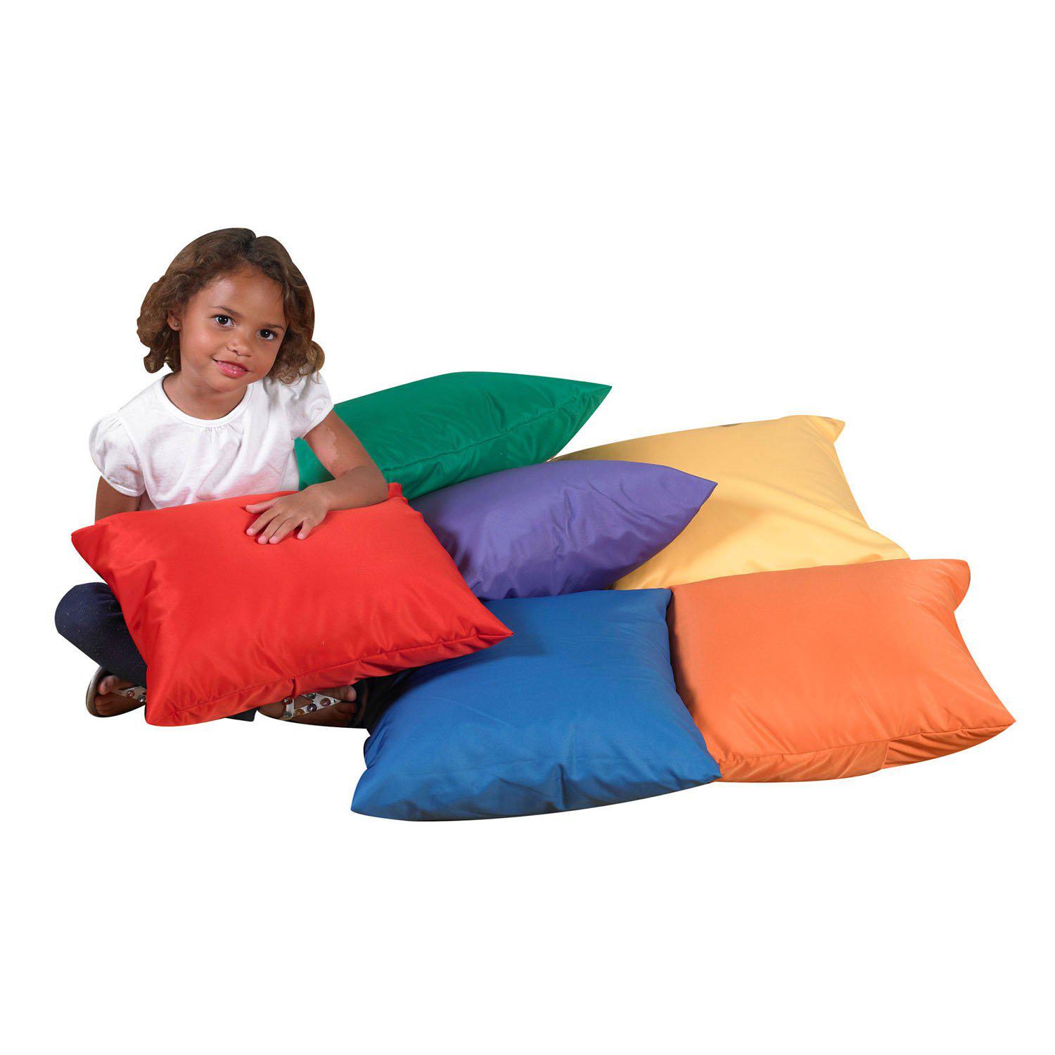 17" Cozy Pillows - Primary Colors - Set of 6