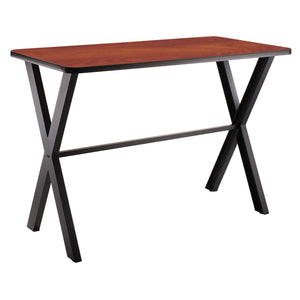 Collaborator Table, 30" x 60", Rectangle, 42" Bar Height w/ Crossbeam, High Pressure Laminate Top, MDF Core