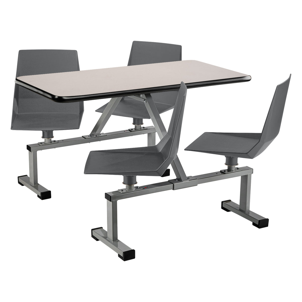 National Public Seating Cluster Swivel Booth, 24" x 48", Particleboard Core with T-Mold Edging, High Pressure Laminate Surface