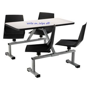 Cluster Swivel Booth, 24" x 48", Dry-Erase Whiteboard Top