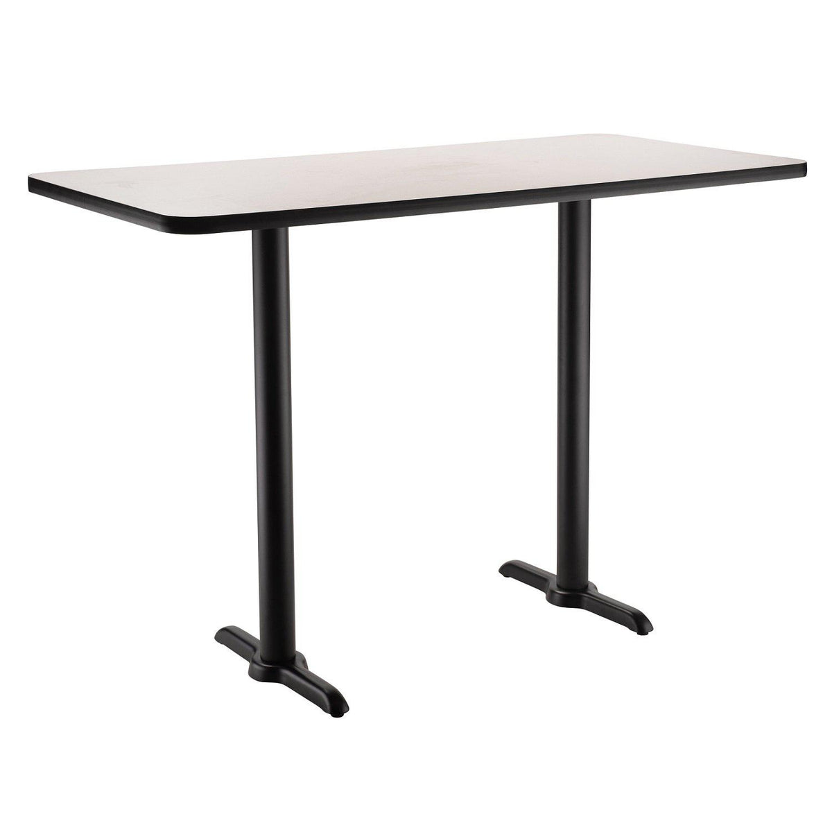 Café Table, 24"x60" Rectangle, "T" Base, 42" Bar Height
