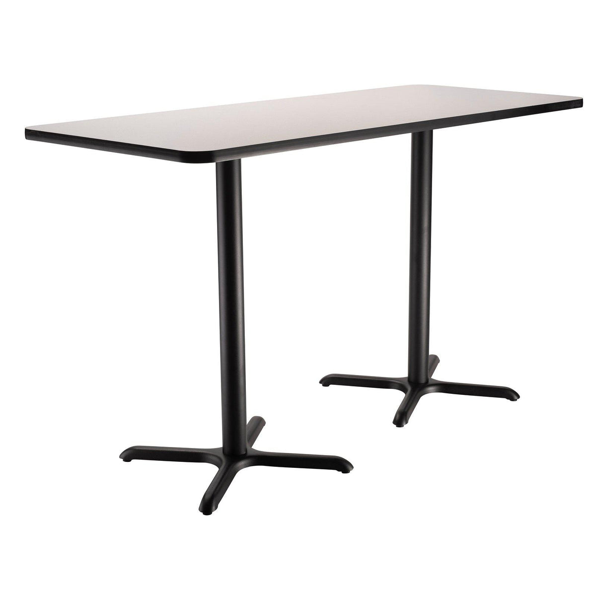 Café Table, 30"x72" Rectangle, "X" Base, 42" Bar Height