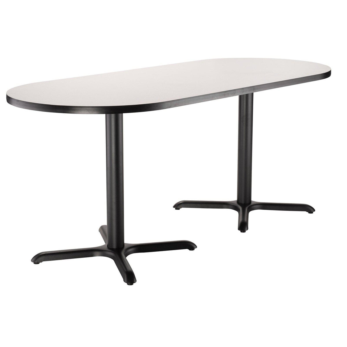 National Public Seating Café Table, 30"x72" Racetrack, "X" Base, 30" Dining Height