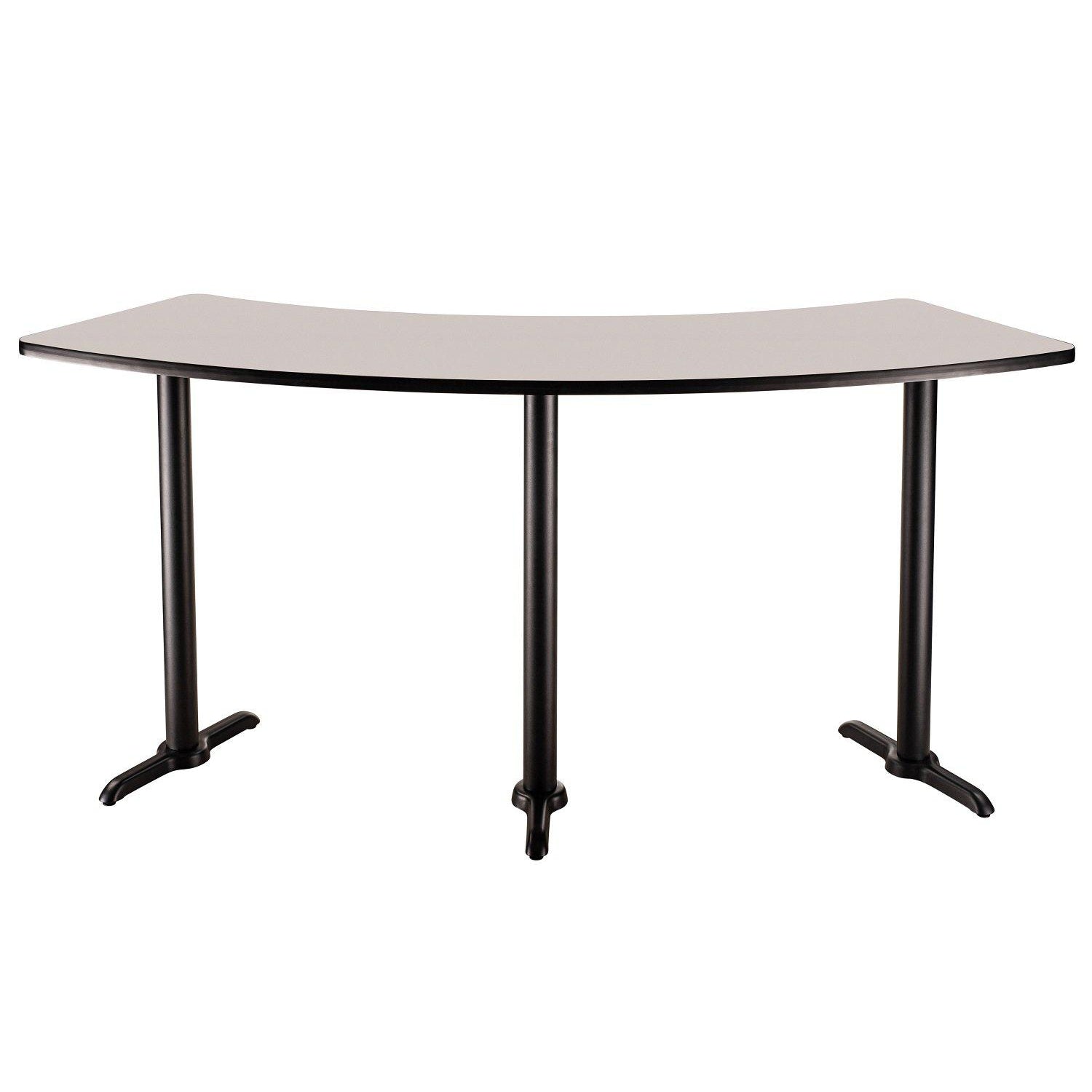 Café Table, 60° Curve, 24" x 91.25", "T" Base, 42" Bar Height