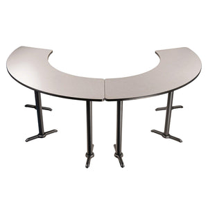 Café Table, 108° Curve, 24" x 92.75", "T" Base, 42" Bar Height