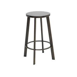 Metro Stool, Natural Steel Frame, Steel Seat, Counter Height, 25"H