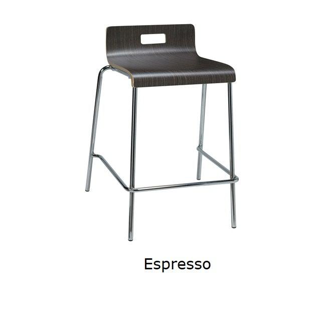 Jive Low Back Stool, Wood Laminate Seat, Counter Height, 25"H