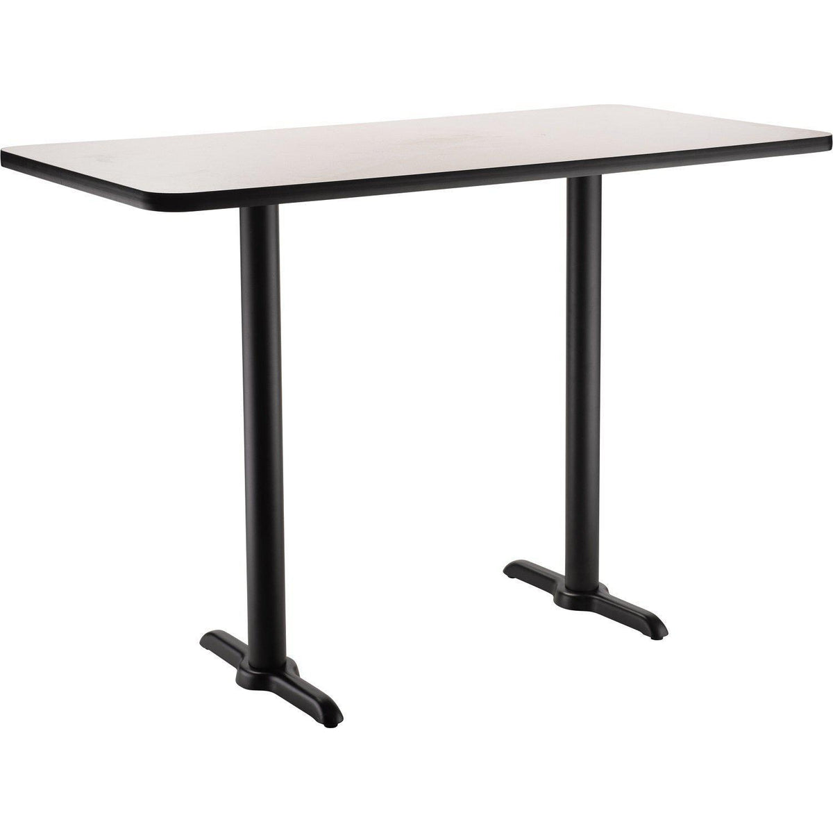 Café Table, 24"x48" Rectangle, "T" Base, 42" Bar Height