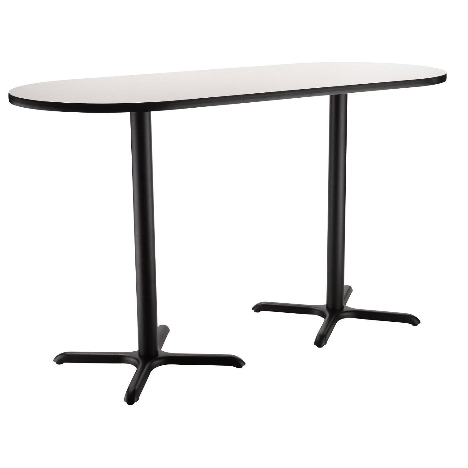 Café Table, 30"x72" Racetrack, "X" Base, 36" Counter Height
