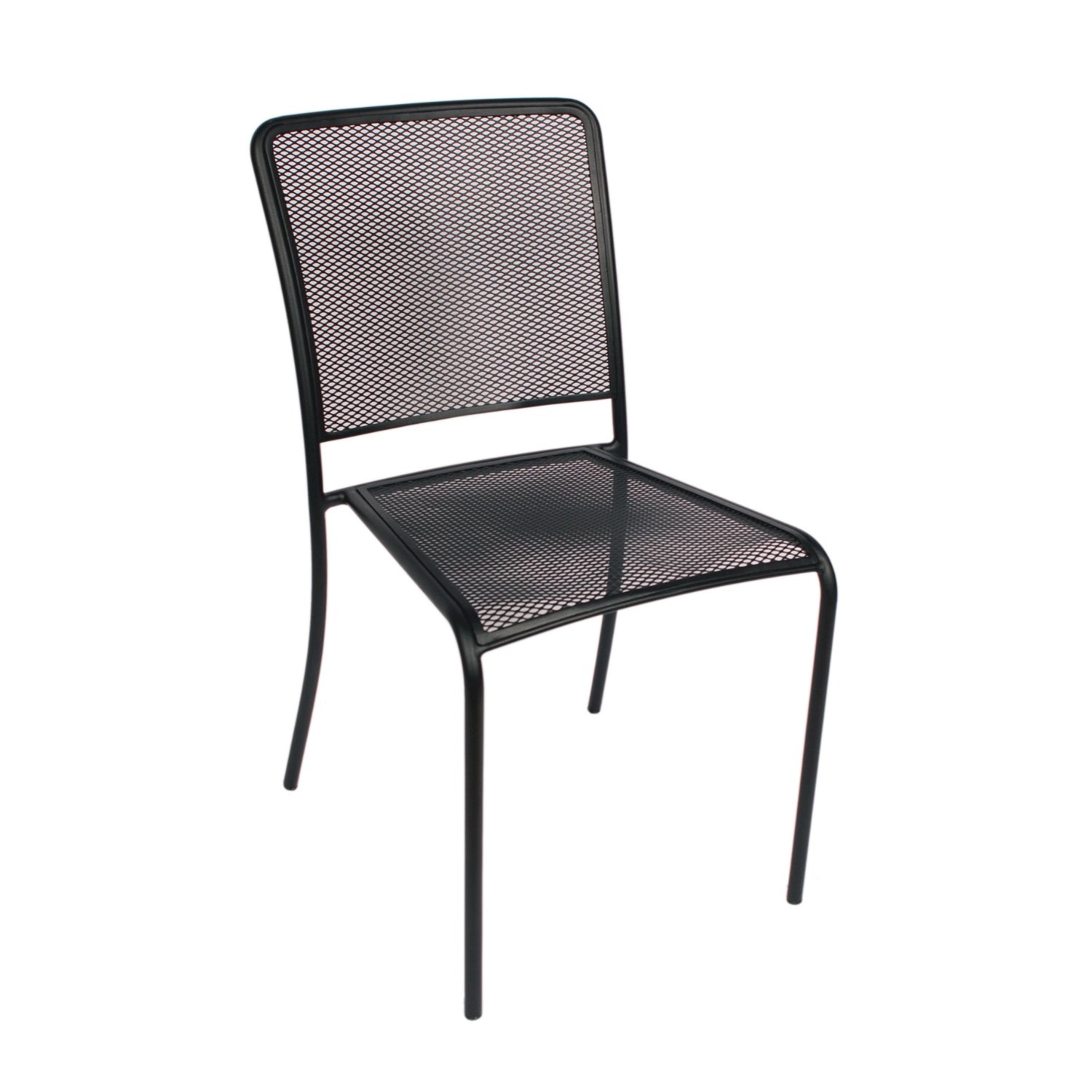 Chesapeake Collection Outdoor/Indoor Black Steel Side Chair with Micro Mesh Seat and Back