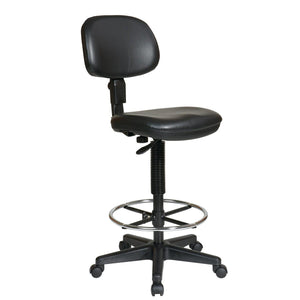 Ergonomic Drafting Chair with Molded Foam Black Vinyl Seat and Back