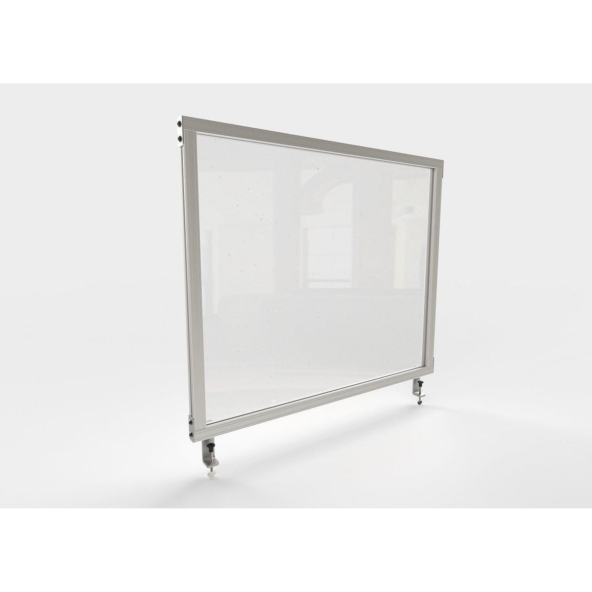 Attachable Desktop Protection Screen and Sneeze Guard, Clear Plastic, 24"H x 29"W