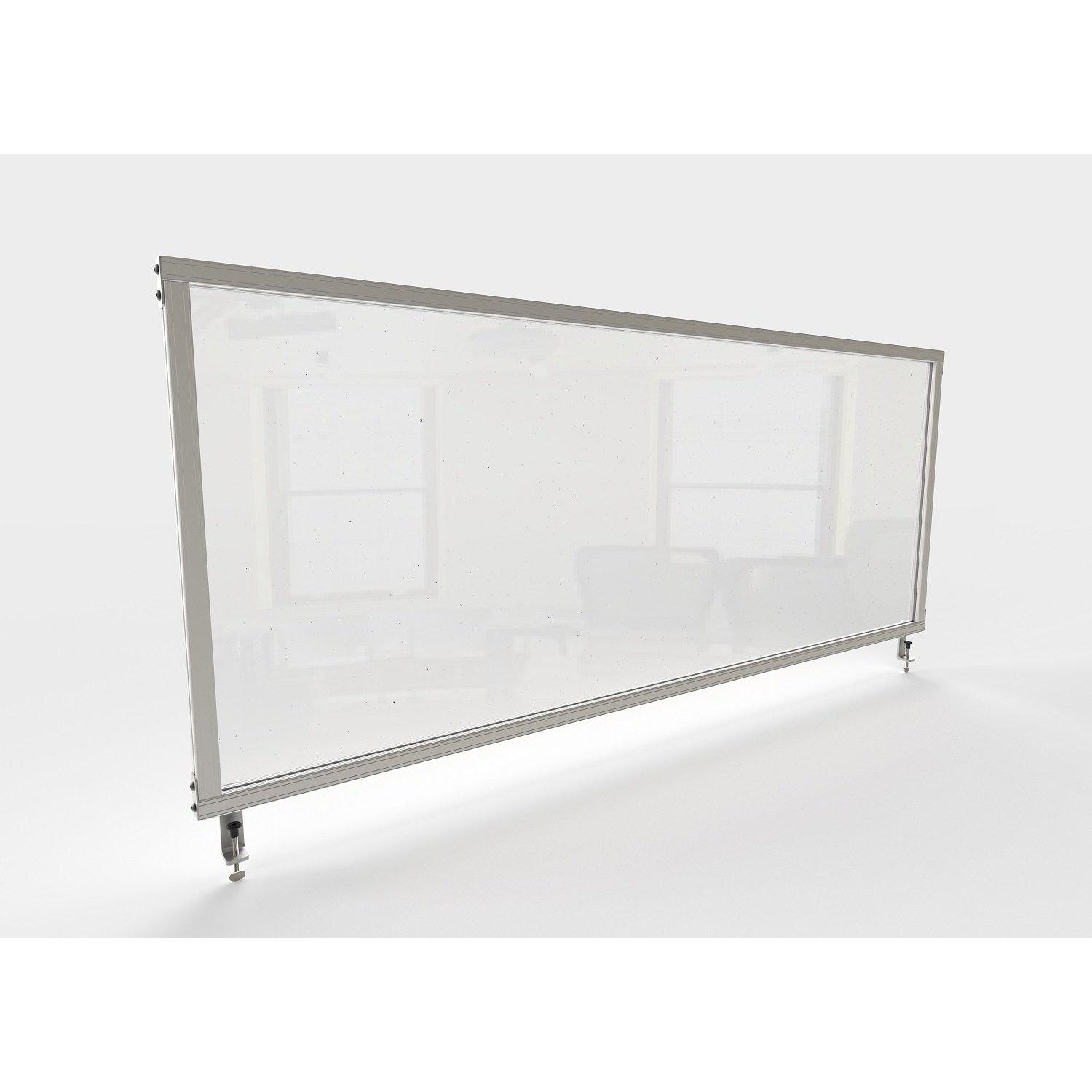 Attachable Desktop Protection Screen and Sneeze Guard, Clear Plastic, 24"H x 59"W