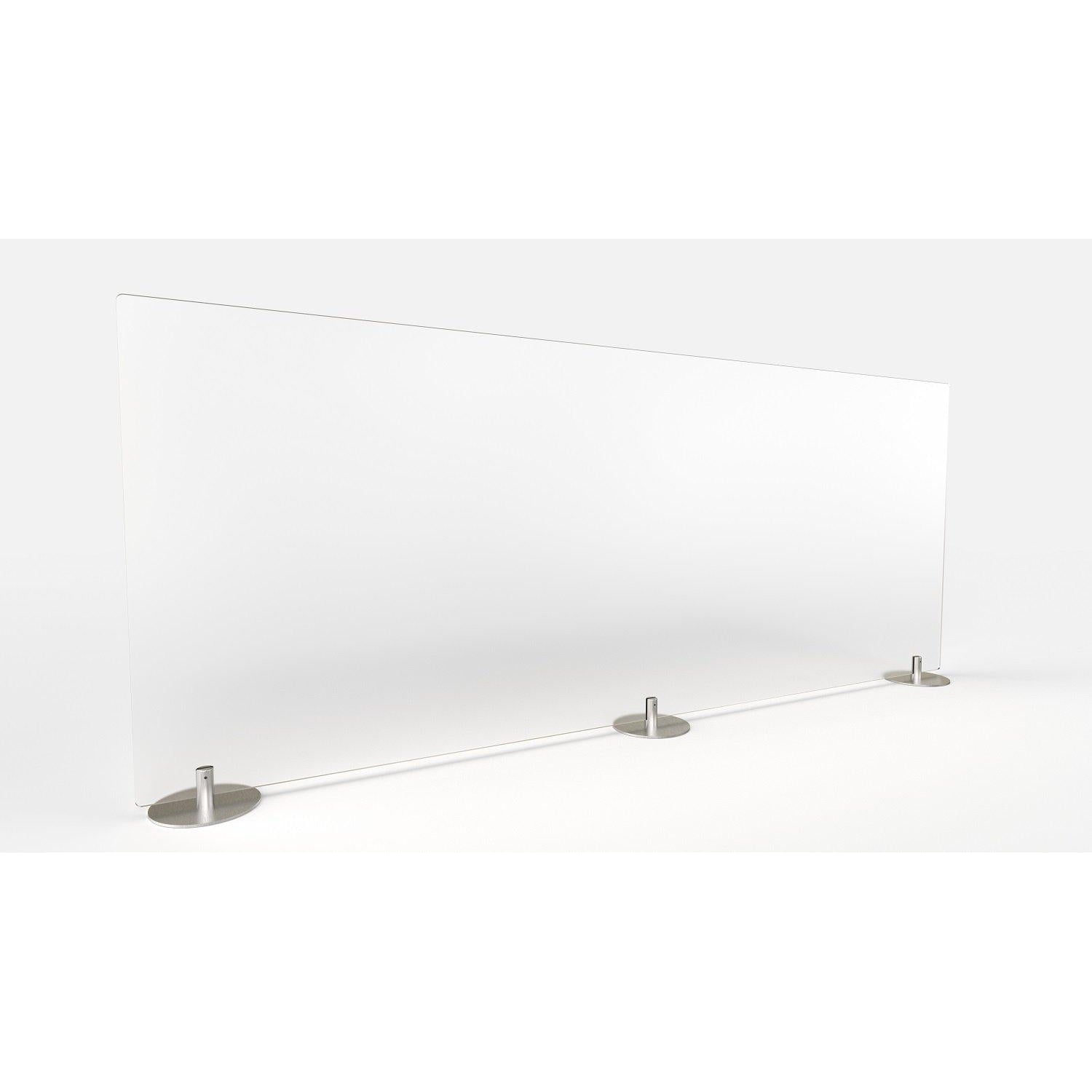 Free Standing Desktop Protection Screen and Sneeze Guard, Clear Plastic, 24"H x 59"W