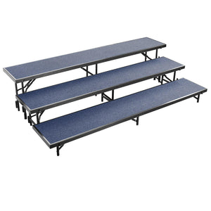 Multi-Level Straight Standing Choral Risers, 18" x 96" Platforms