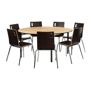 Max Seating Folding Table, 72" Round, Premium Plywood Core, High Pressure Laminate Top with PVC Edge Banding
