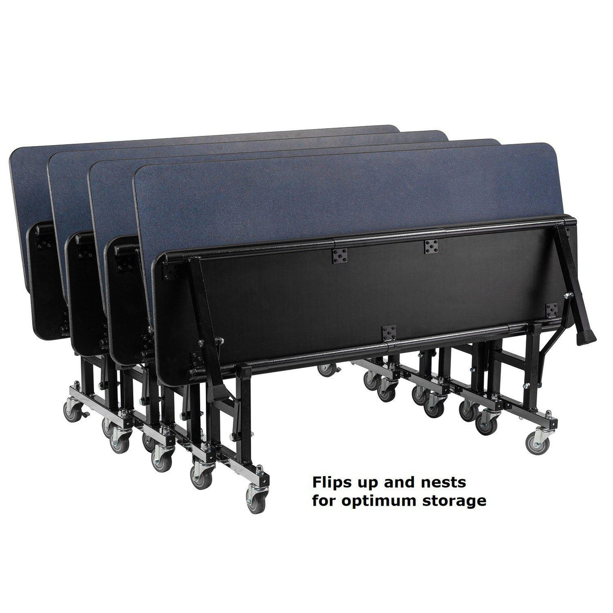 ToGo Bench, 60", Particleboard Core, Vinyl T-Mold Edge, Textured Black Frame