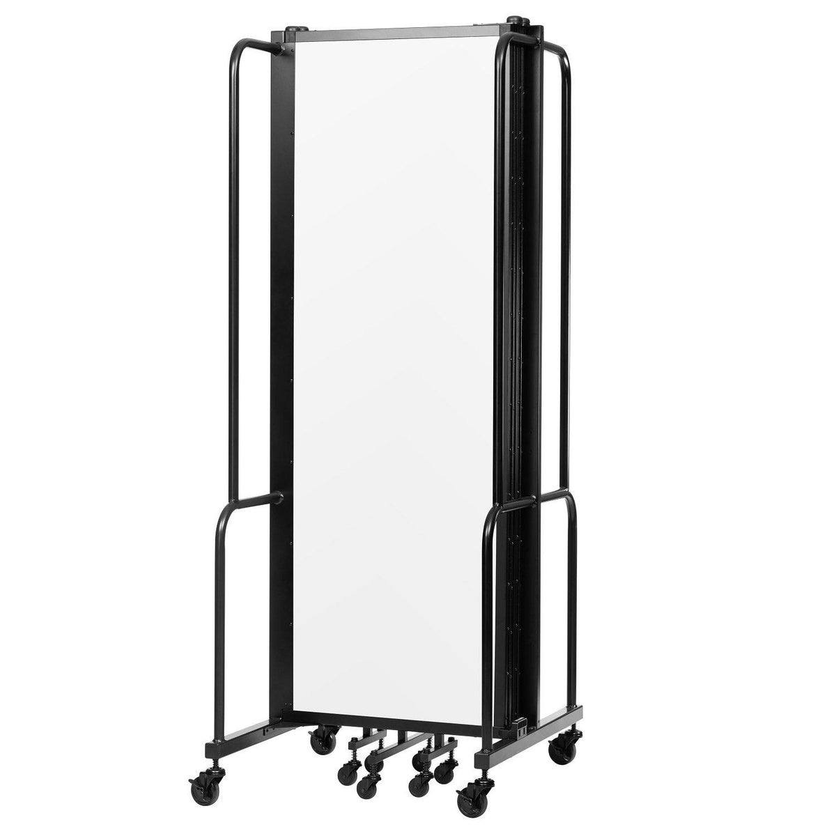 Robo Clear Acrylic Room Divider with Black Frame, 6' Height, 5 Sections