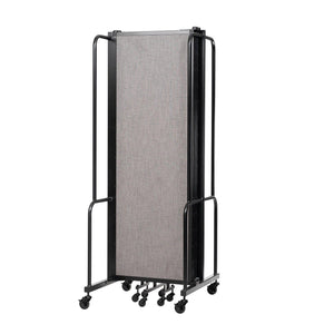 Robo Room Divider with PET Tackable Panels, Black Frame, 6' Height, 5 Sections