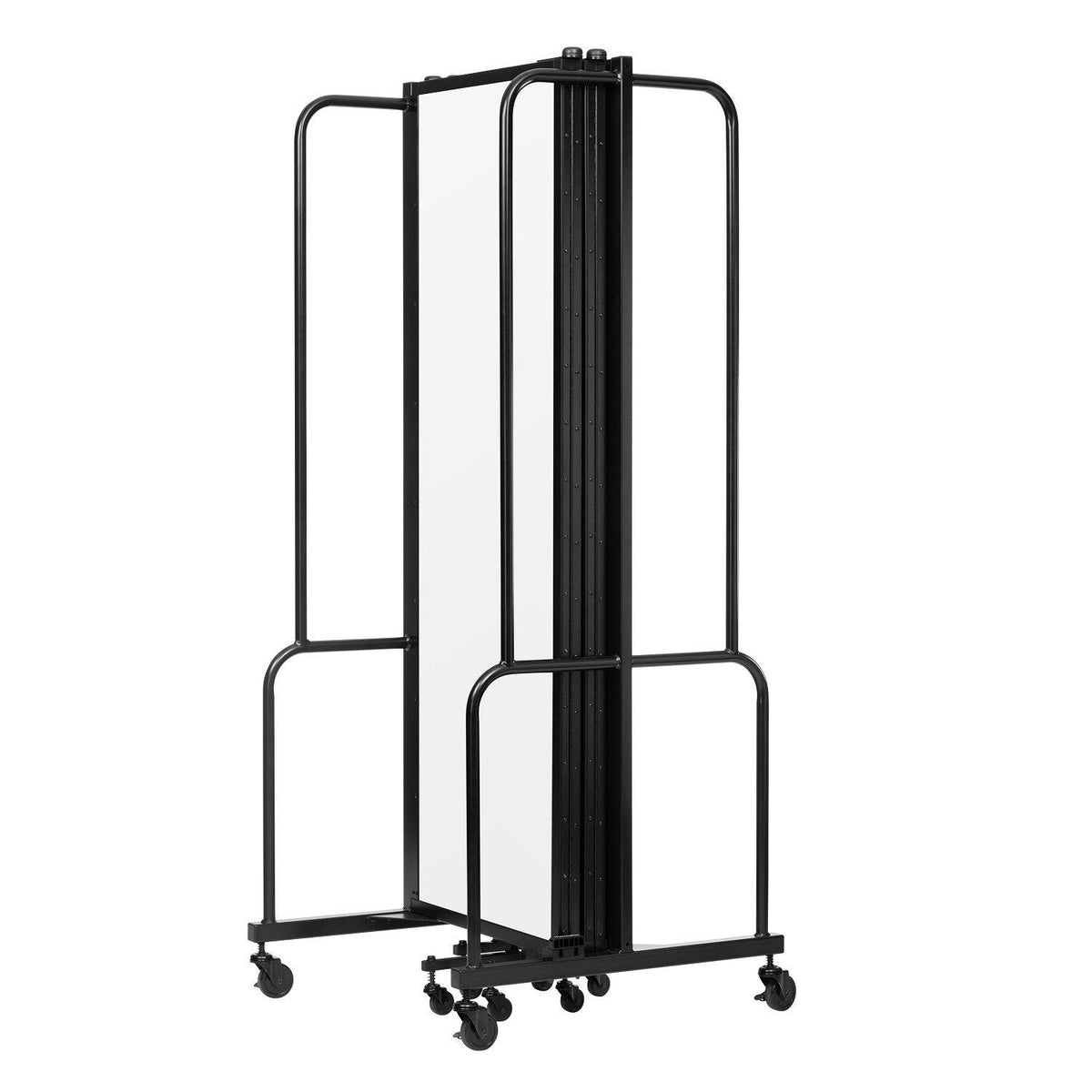 Robo Clear Acrylic Room Divider with Black Frame, 6' Height, 5 Sections