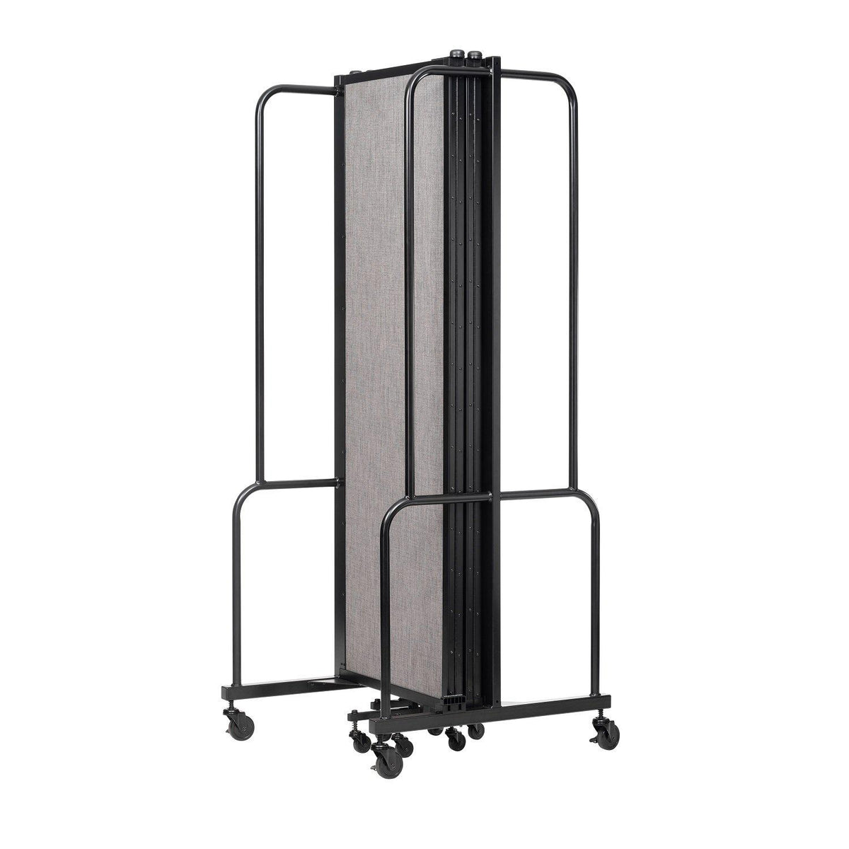 Robo Room Divider with PET Tackable Panels, Black Frame, 6' Height, 5 Sections