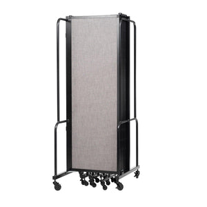 Robo Room Divider with PET Tackable Panels, Black Frame, 6' Height, 9 Sections
